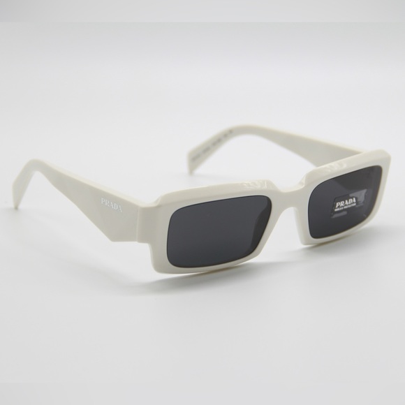 NEW PRADA WHITE SQUTE FRAME UNISEX SUNGLASSES PRADA PR27ZS 17K08Z PR 27ZS - Picture 5 of 11